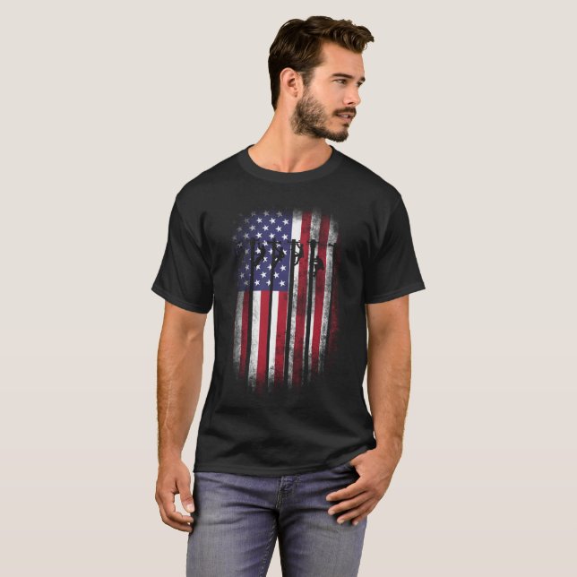 Regalo de la bandera americana del camisetas del (Anverso completo)