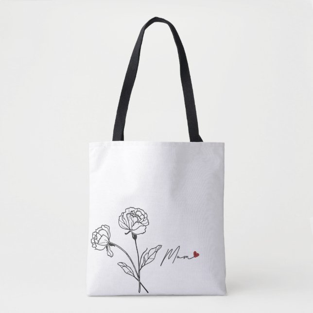 Regalo de la bolsa de tote de la mamá floral minim (Anverso)