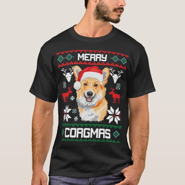Regalo de la camiseta del navidad de Corgmas del (Anverso)