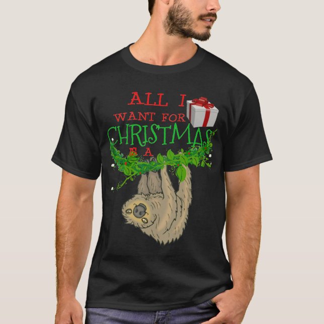 Regalo de la camiseta del navidad de la pereza (Anverso)