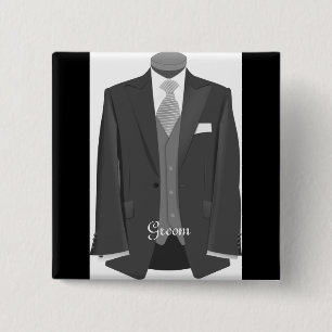 Regalo de la placa del botón del boda Tuxedo Groom