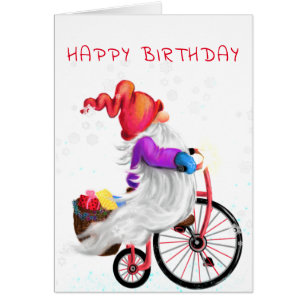 Regalo de la tarjeta de cumpleaños feliz con bicic