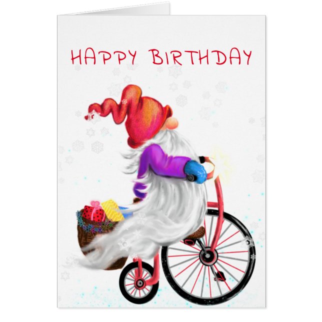 Regalo de la tarjeta de cumpleaños feliz con bicic (Frente)