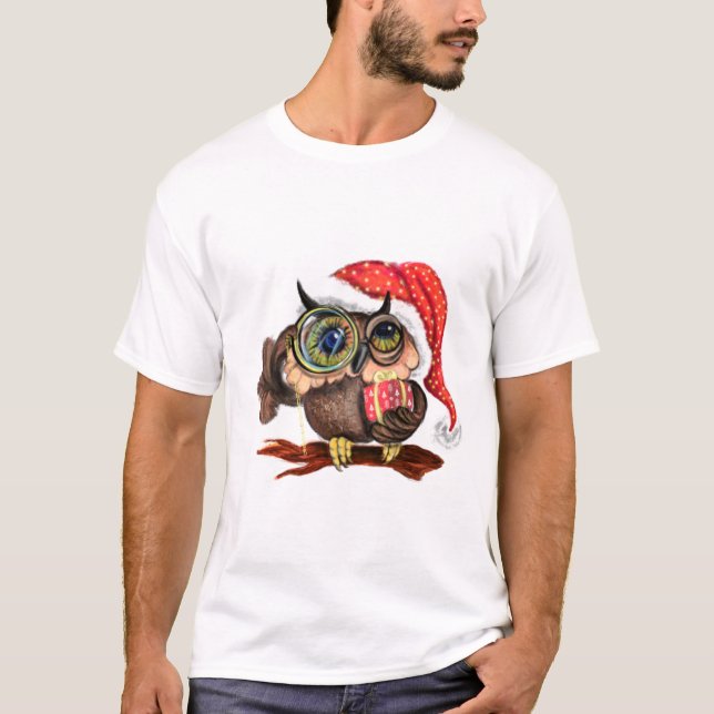 Regalo de lechuza bebé de camiseta para navidades  (Anverso)