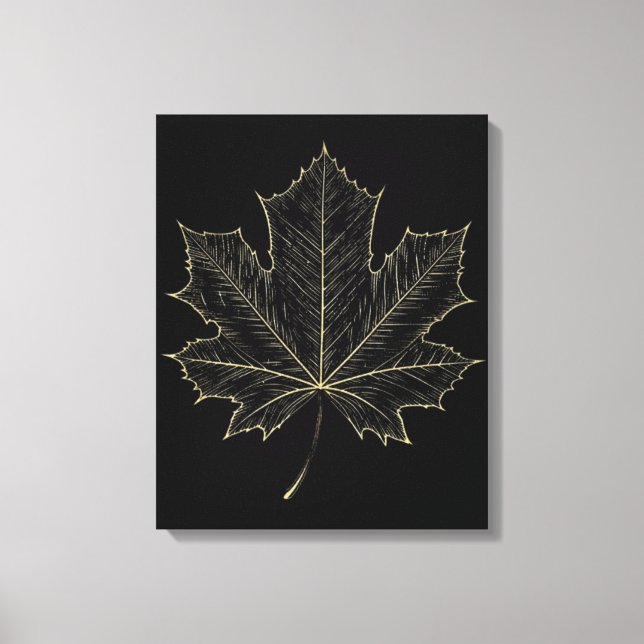 Regalo de Lienzo de Arte Botánico de Hoja de Arce  (Anverso)