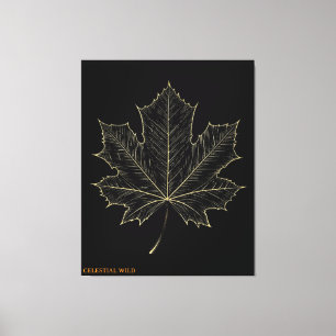 Regalo de Lienzo de Arte Botánico de Hoja de Arce 