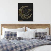 Regalo de lienzo de arte celestial de media luna d