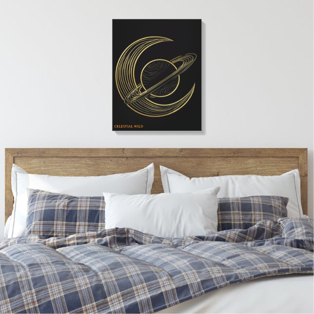 Regalo de lienzo de arte celestial de media luna d (Insitu(Dormitorio))