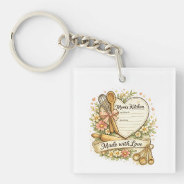 Regalo de llavero floral de receta del corazón de