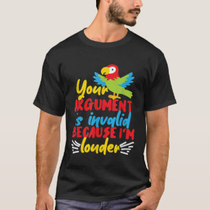 Regalo de loro para Chicas y niños camiseta