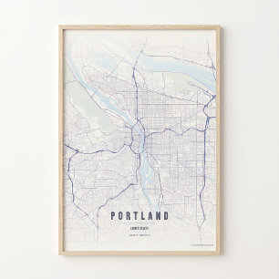 Regalo de mapa de póster de arte de pared de Orego