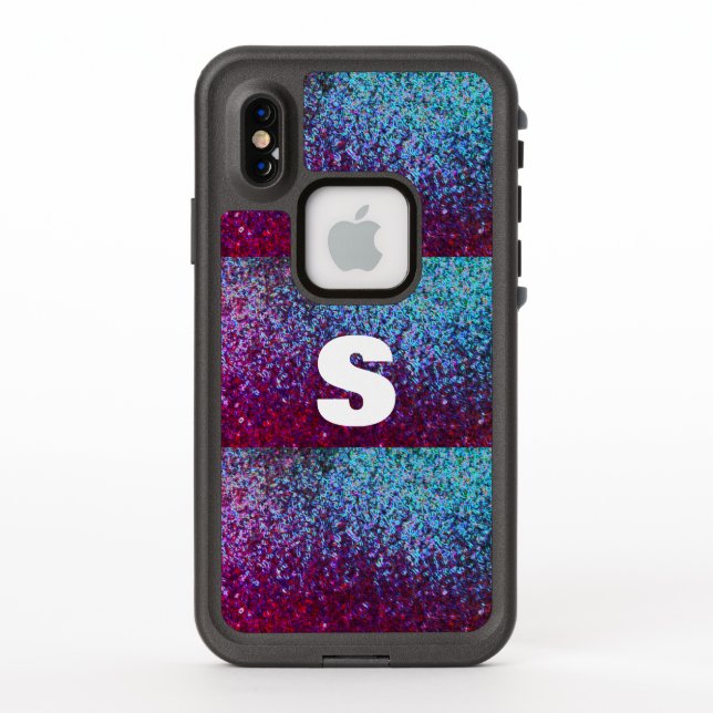 Regalo de monograma Purpurinoso de color rosa mora (Reverso)