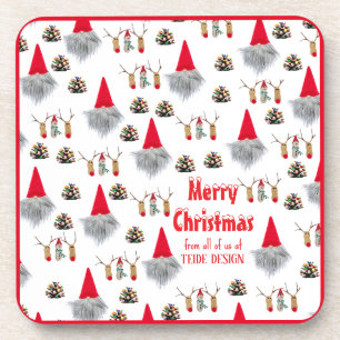 Regalo de Navidad corporativo rojo para posavasos
