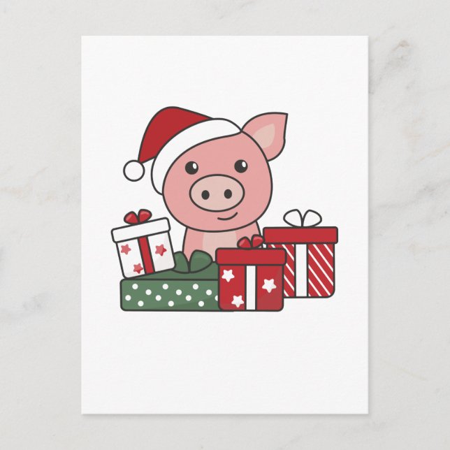 Regalo de Navidad de cerdo Animales de invierno Ce (Anverso)