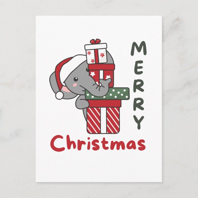Regalo de Navidad de elefante Animales de invierno (Anverso)