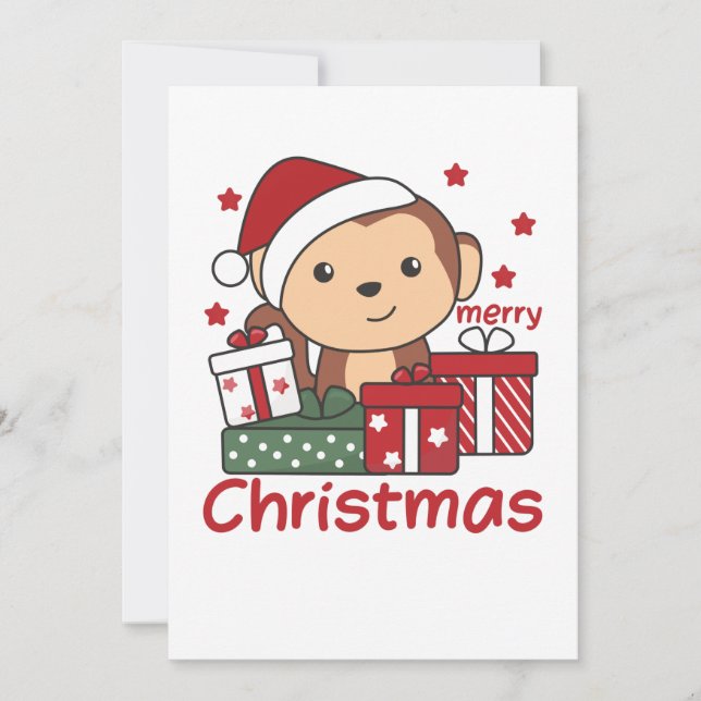 Regalo de Navidad de mono Animales de invierno Mon (Anverso)