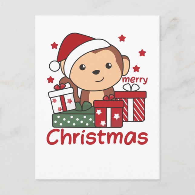 Regalo de Navidad de mono Animales de invierno Mon (Anverso)