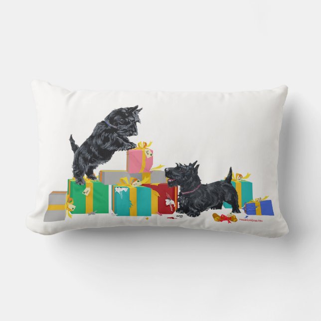 Regalo de Navidad de Terrier Escocés Almohada (Anverso)
