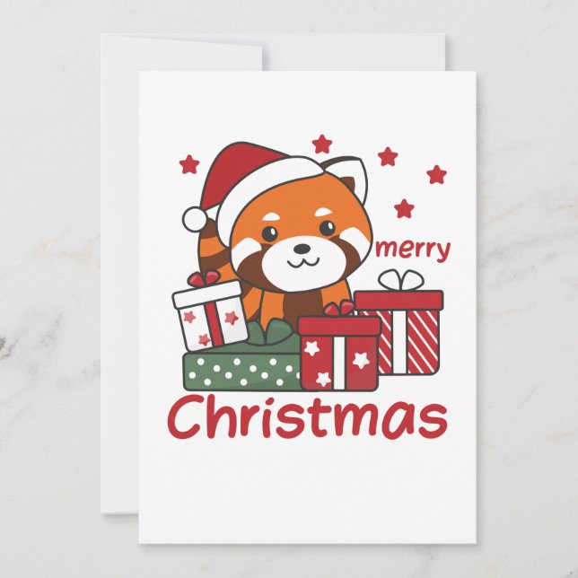 Regalo de Navidad del Panda Rojo Invierno Pandas R (Anverso)