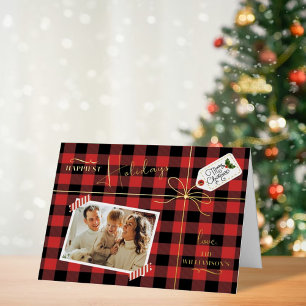 Regalo de Navidad envuelto en cuadros escoceses co