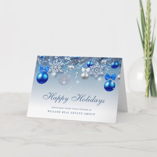 Regalo de Navidad Plata Retro Ornamento Corporativ (Anverso)