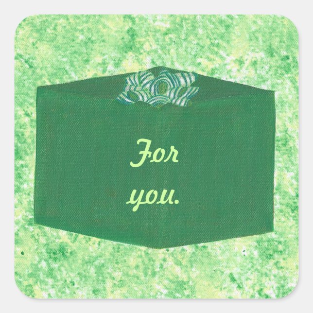 Regalo de Navidad Verde con Pegatinas de Bow (Anverso)