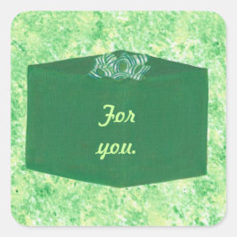 Regalo de Navidad Verde con Pegatinas de Bow