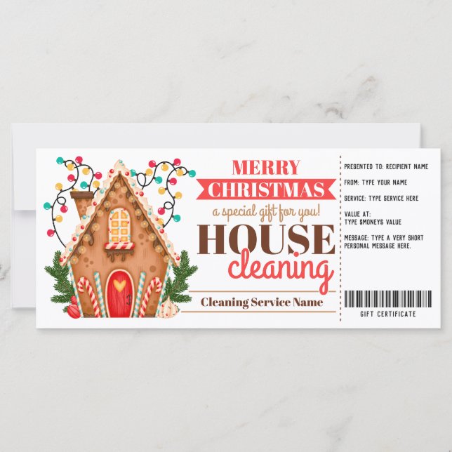 Regalo de Navidades de certificados de limpieza de (Anverso)