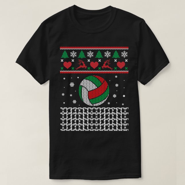 Regalo De Navidades De Voleibol Feo Para El Suéter (Diseño del anverso)