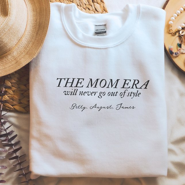 Regalo de nombre personalizado de suéter de la era (Mom Era Sweater Custom Name Gift for Mom Personalized with Kids Names for Mother's Day)