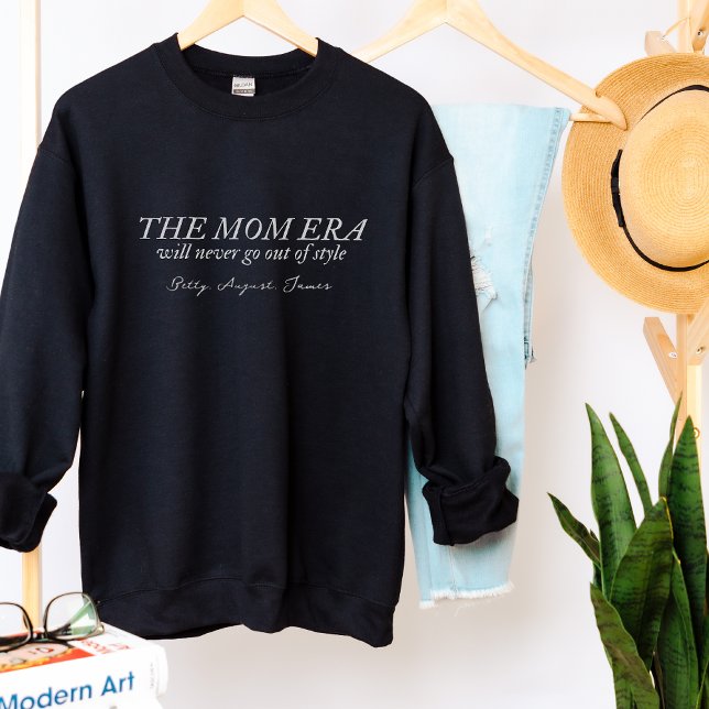 Regalo de nombre personalizado de suéter de la era (Mom Era Sweater Custom Name Gift for Mom with Kids Names)