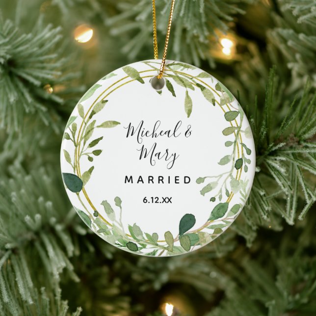 Regalo de ornamento del Boda geométrico de la vege (Árbol)