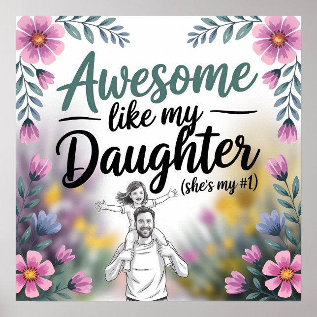 Regalo de papá y hija | Increíble como mi arte de  (Frente)