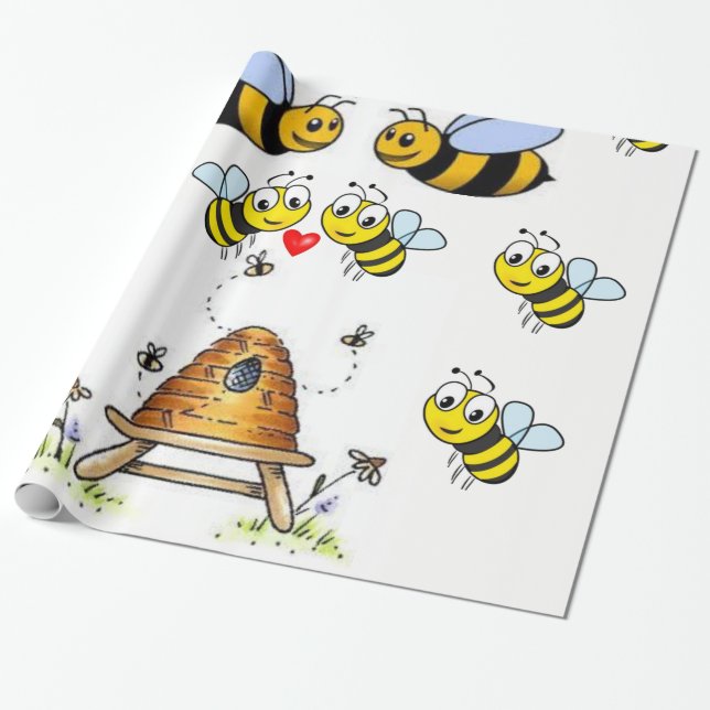 regalo de papel de envolver a niños abejorros (Desenrollado)