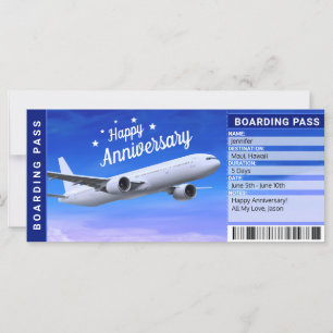 Regalo de pasaje de embarque de aerolínea de anive
