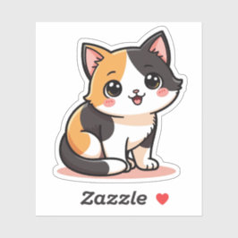 Regalo de pegatina de gato atigrado kawaii pastel