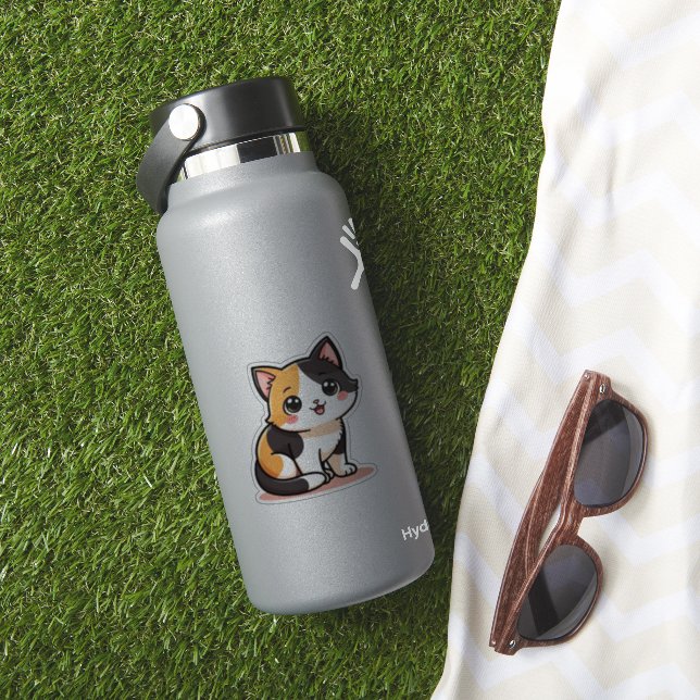 Regalo de pegatina de gato atigrado kawaii pastel (HydroFlask Insitu)