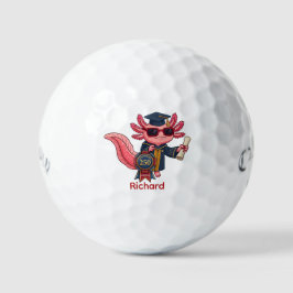 Regalo de pelota de golf con monograma Axolotl Amé