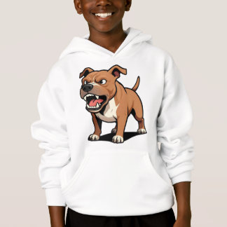 Regalo de perro de dibujos animados Pitbull marrón