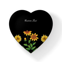 Regalo de pisapapeles de vidrio floral negro perso