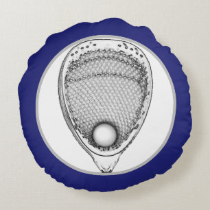 Regalo de portero de lacrosse almohada redonda