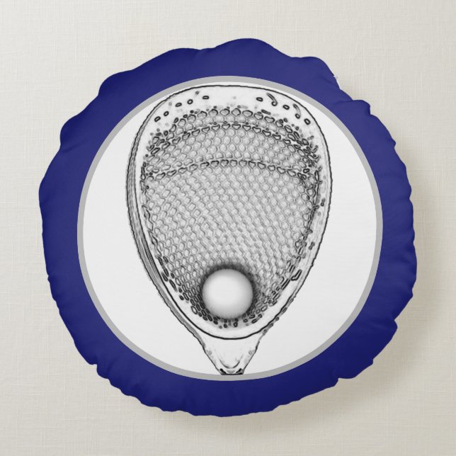 Regalo de portero de lacrosse almohada redonda (Reverso)