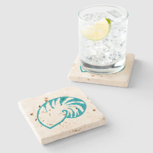 Regalo de posavasos de piedra de concha marina náu