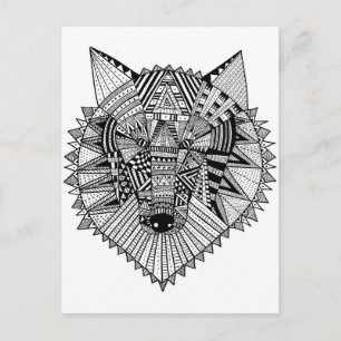 regalo de postal para adultos coloridos lobos psic