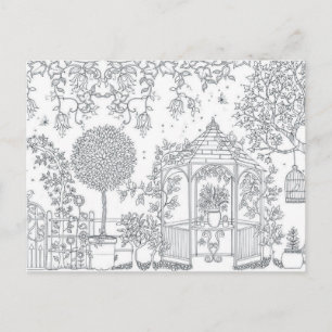 regalo de postal para adultos de color de jardín