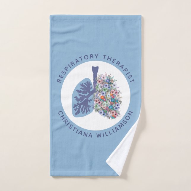 Regalo de pulmones florales de terapeuta respirato (Toalla de mano)
