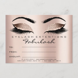 Regalo de regalo de certificado de maquillaje rosa