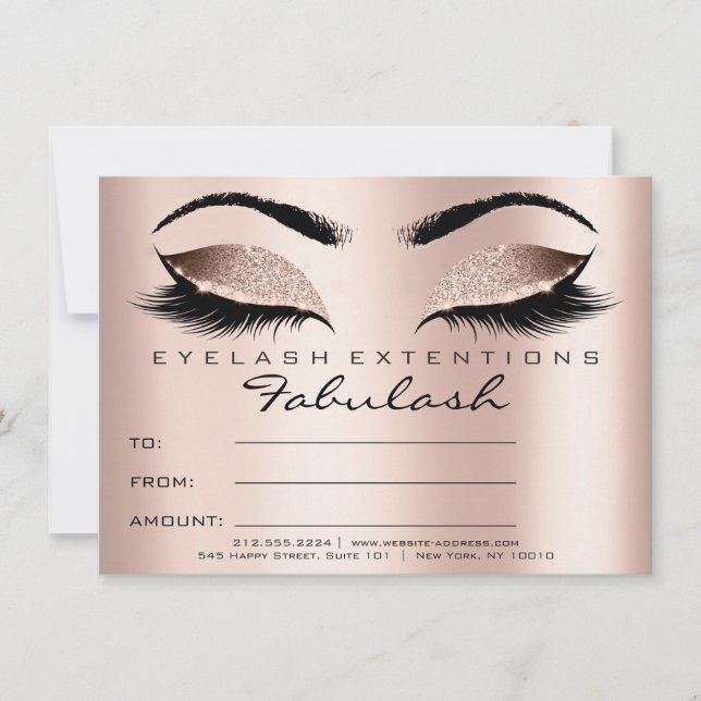 Regalo de regalo de certificado de maquillaje rosa (Anverso)