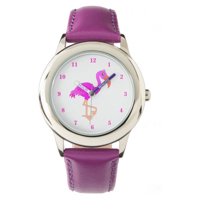 Regalo de reloj de flamenco rosa (Anverso)