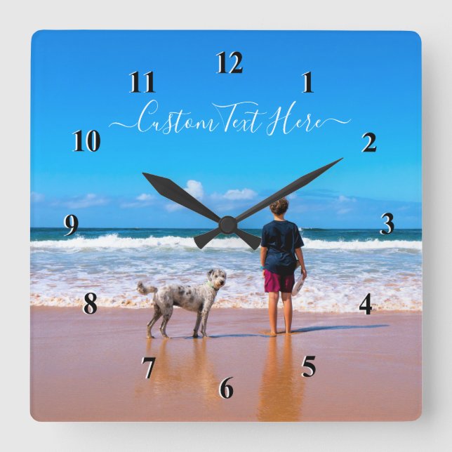 Regalo de reloj de pared de fotos de perro y Perso (Anverso)